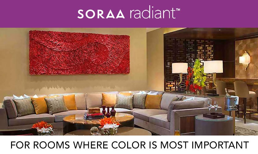 Soraa Radiant LEDs in a living room