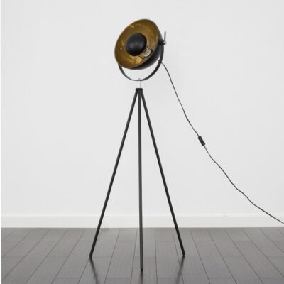 Morpho Tripod Floor Lamp (Gold Inner Shade) MINISUN | Balcan Lighting Supplies