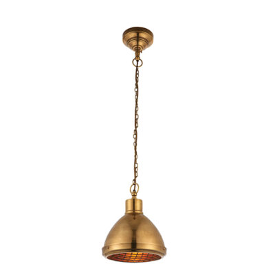 Carr Decorative Industrial Pendant Brass Design (ES/E27, 40w) ENDON | Balcan Lighting Supplies