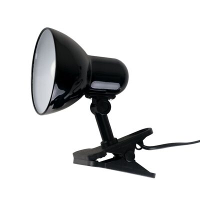 black clip-on lamp