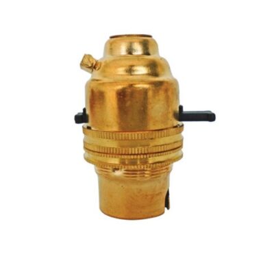 Pushbar Switch BC/B22 Brass Lampholder With Ring GIRARD SUDRON | Balcan Lighting Supplies