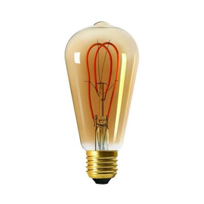 LED Looped Filament ST58 Edison Bulb (4w, ES/E27, 2000k, Amber, Dimmable) GIRARD SUDRON | Balcan Lighting Supplies