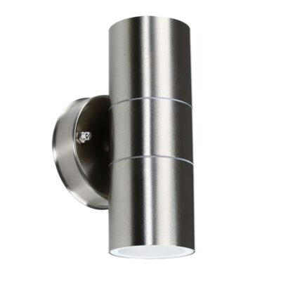Gainsford Outdoor Up/Down Wall Light (Stainless Steel, 7w, GU10, IP44) MINISUN | Balcan Lighting Supplies