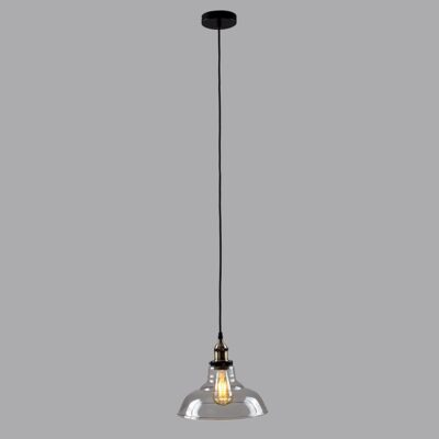 Wallace Steampunk Ceiling Pendant (Antique Brass/Black, Clear Glass Shade, ES/E27, 40w) MINISUN | Balcan Lighting Supplies