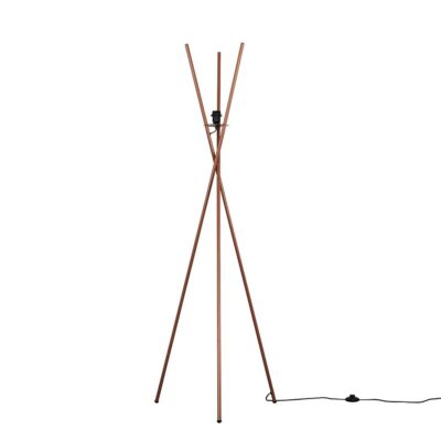 Crawford Metal Tripod Floor Lamp Base (Copper, 60w, ES/E27, 1600mm) MINISUN | Balcan Lighting Supplies