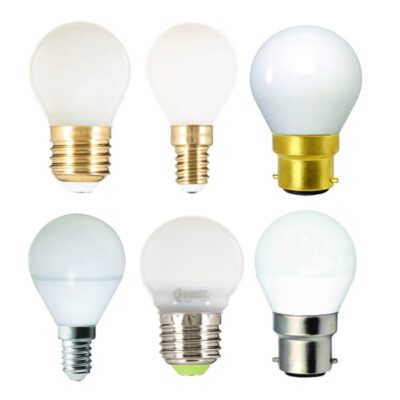 LED Golf Ball Bulbs (400lm-450lm, Frosted, Assorted Caps, 2700k-4000k) GIRARD SUDRON SPHERIQUE | Balcan Lighting Supplies
