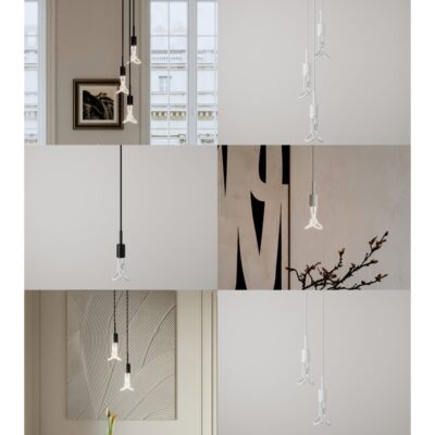 001 Pendant Lamp Fittings (White and Black, Single, Double and Triple, Bulbs Included) PLUMEN | Balcan Lighting Supplies