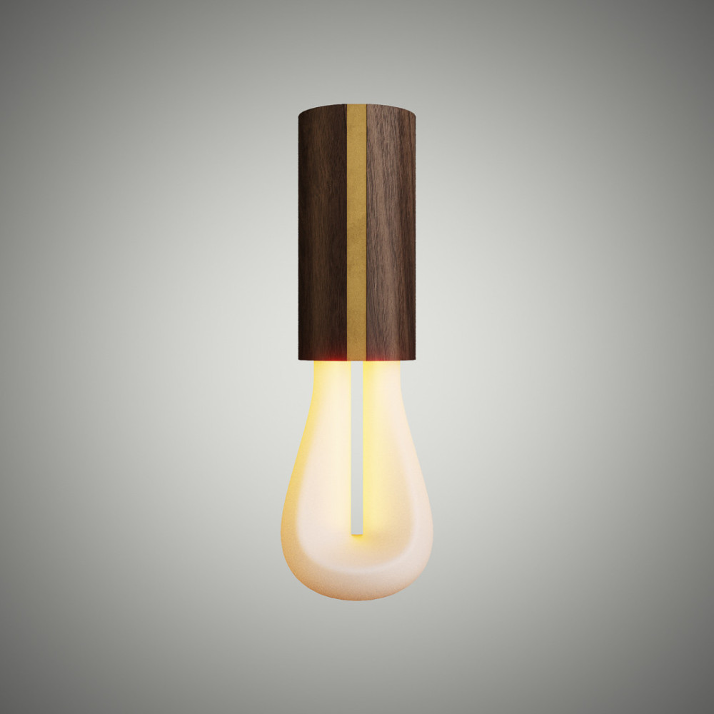 002 Walnut and Brushed Brass Light Fittings (Bulb Included) PLUMEN | Balcan Lighting Supplies