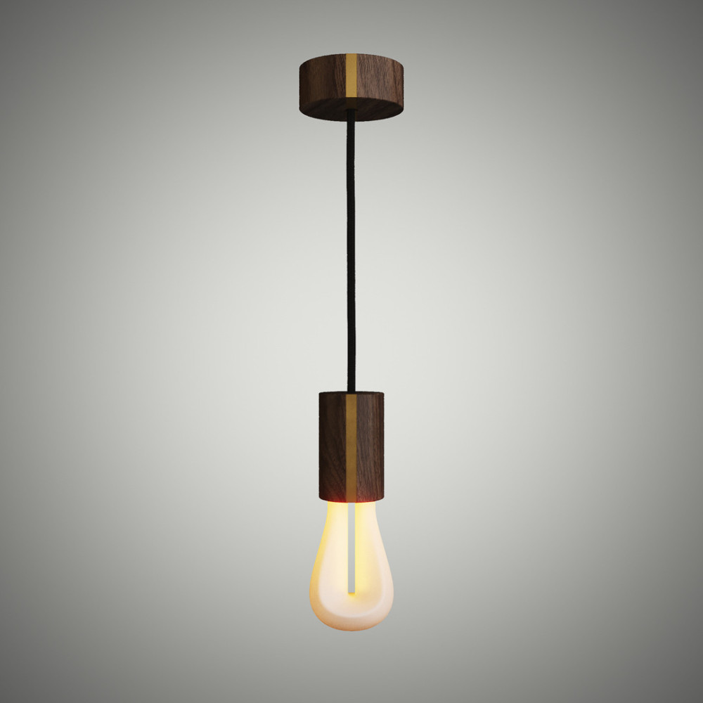 002 Walnut and Brushed Brass Light Fittings (Bulb Included) PLUMEN | Balcan Lighting Supplies
