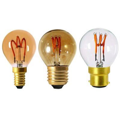 LED Filament G45 Golf Ball Bulb (90lm-170lm, Assorted Caps and Finishes, 2000k-2200k) GIRARD SUDRON | Balcan Lighting Supplies