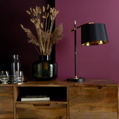 Hensley black brass lamp