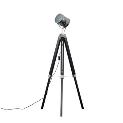 Tripod Floor Lamp Starboard Spotlight Matt Black/Chrome - MINISUN