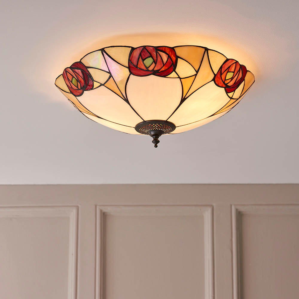 TIFFANY CEILING FLUSH Ingram Large Mackintosh style Art - Image 8