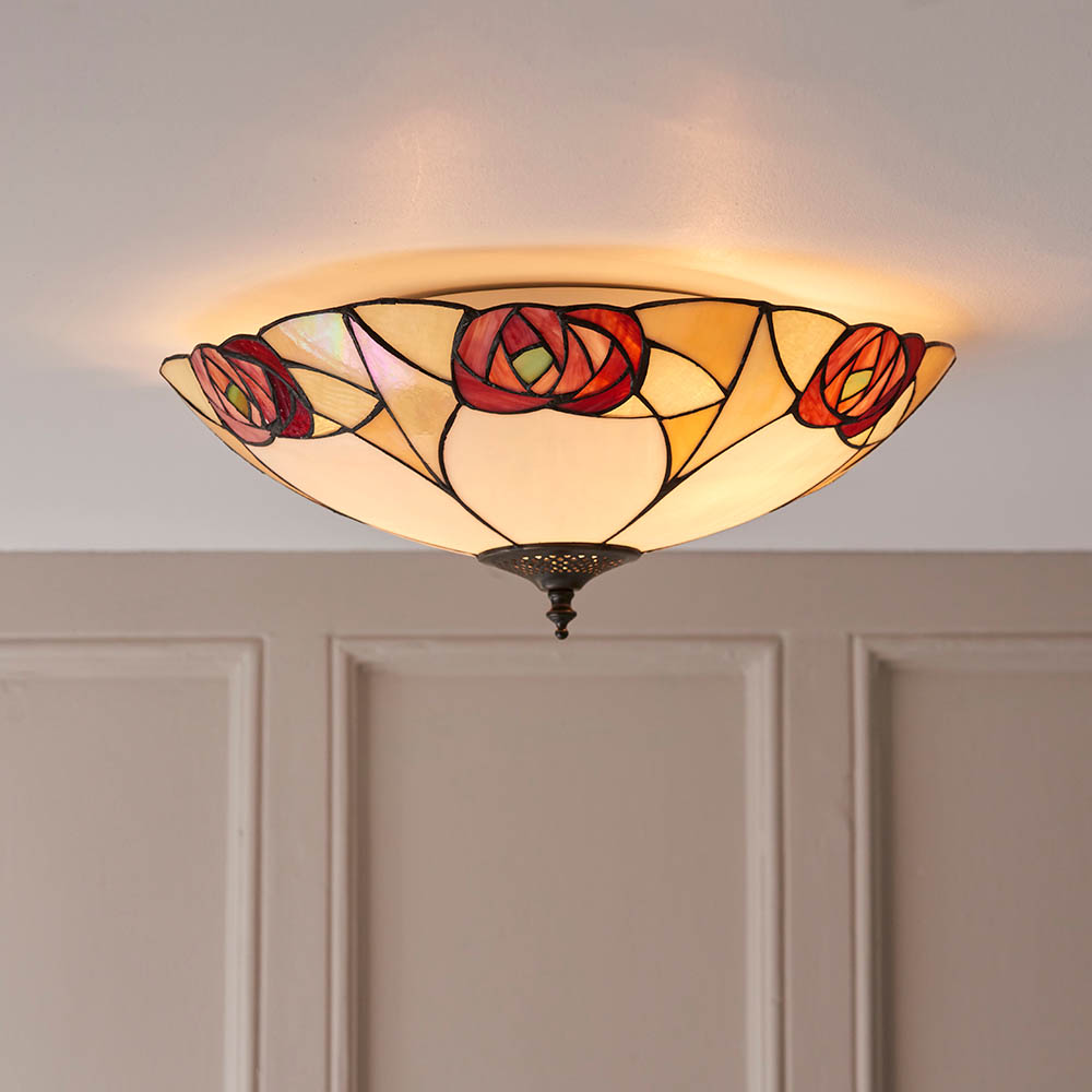 TIFFANY CEILING FLUSH Ingram Large Mackintosh style Art - Image 7