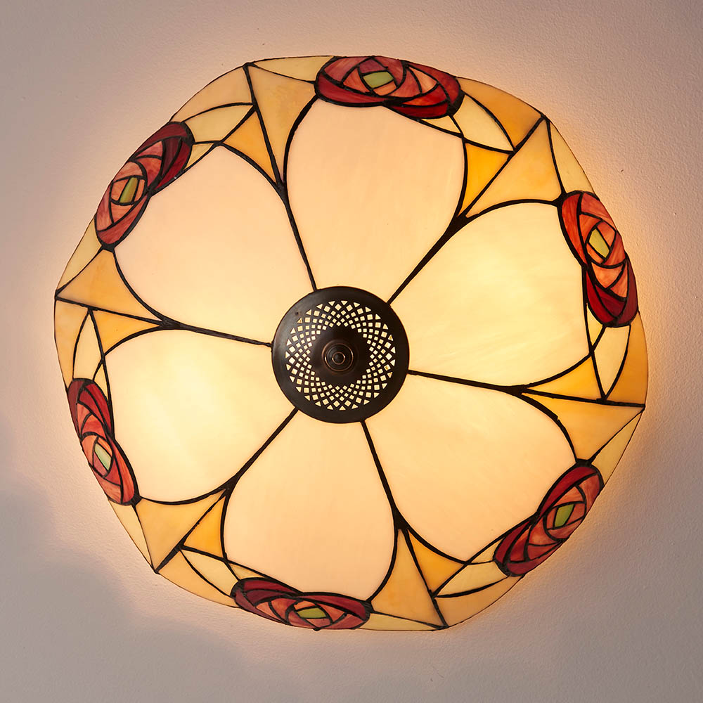 TIFFANY CEILING FLUSH Ingram Large Mackintosh style Art - Image 6