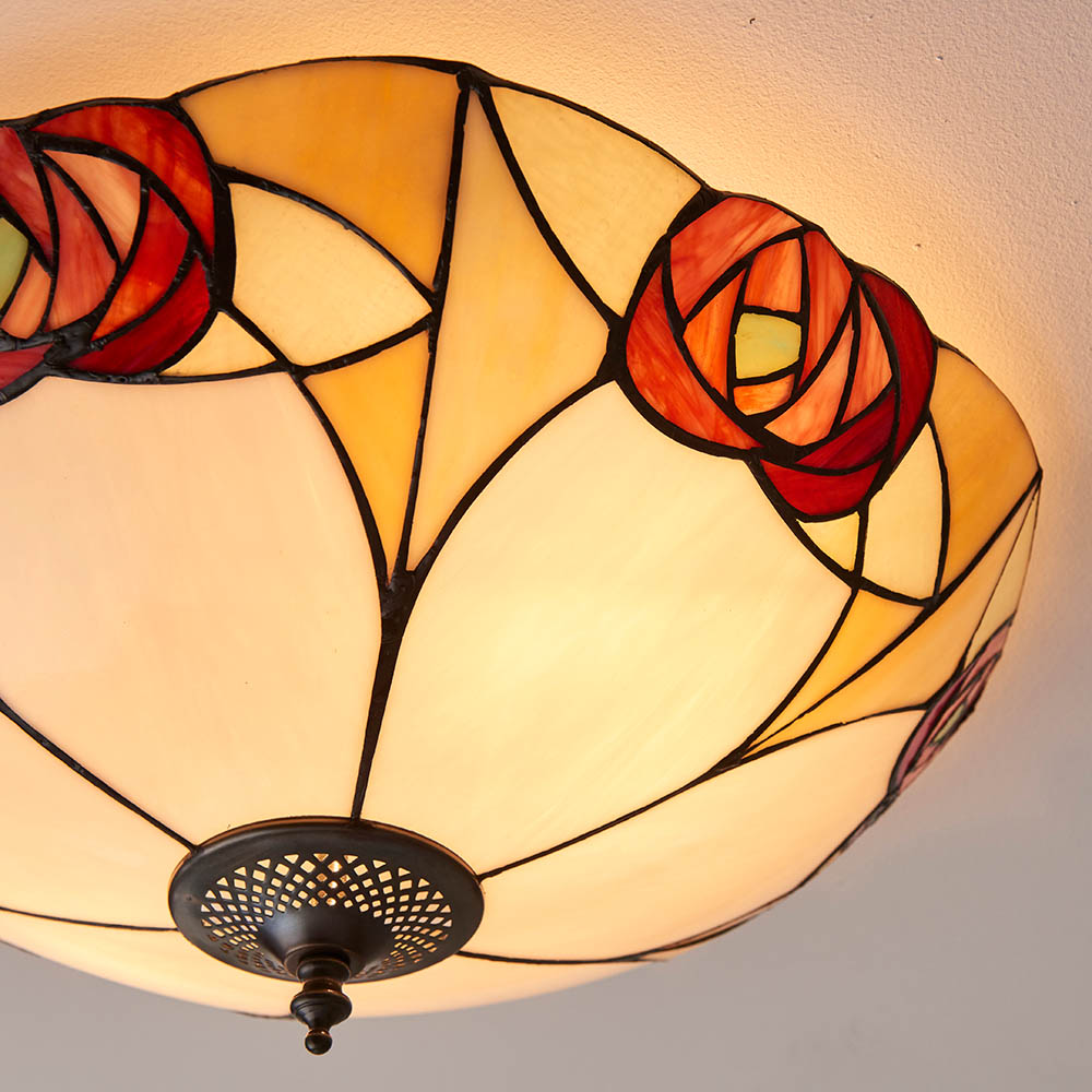 TIFFANY CEILING FLUSH Ingram Large Mackintosh style Art - Image 5