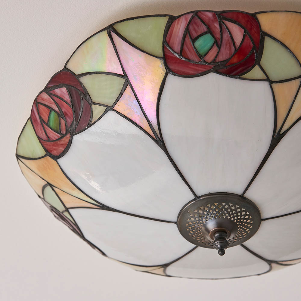 TIFFANY CEILING FLUSH Ingram Large Mackintosh style Art - Image 3