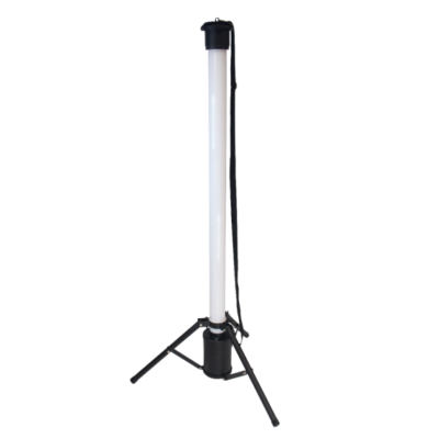 TRIPOD SITE LIGHT LED 55w 6100lm 6000k BLACK/YELLOW LASSEN TUBULAR ON BATTERY  DIMS : 760 x 1430mm