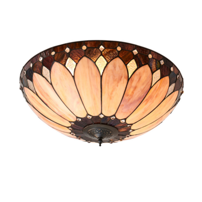 Ceiling Light Tiffany Brooklyn Large 2lt flush ENDON