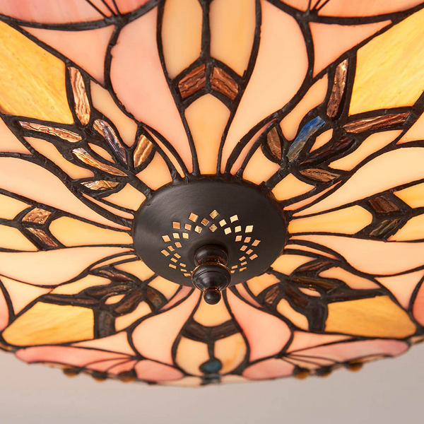 TIFFANY ASHTON LARGE 2LT FLUSH - Balcan Lighting