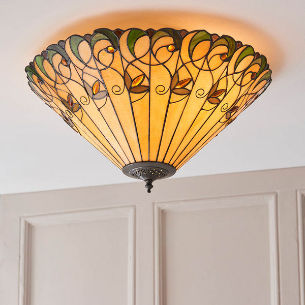 Tiffany Jamelia Large 2lt Flush Ceiling Light - Image 5