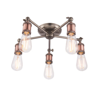 Endon Hal 5lt Semi Flush Ceiling Light